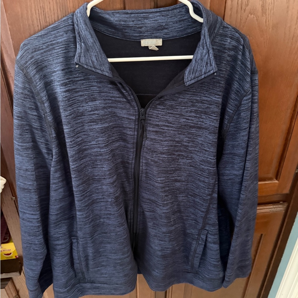 T by Talbots Ladies 3x Navy Heather Zip-Up Sweatshirt/Jacket